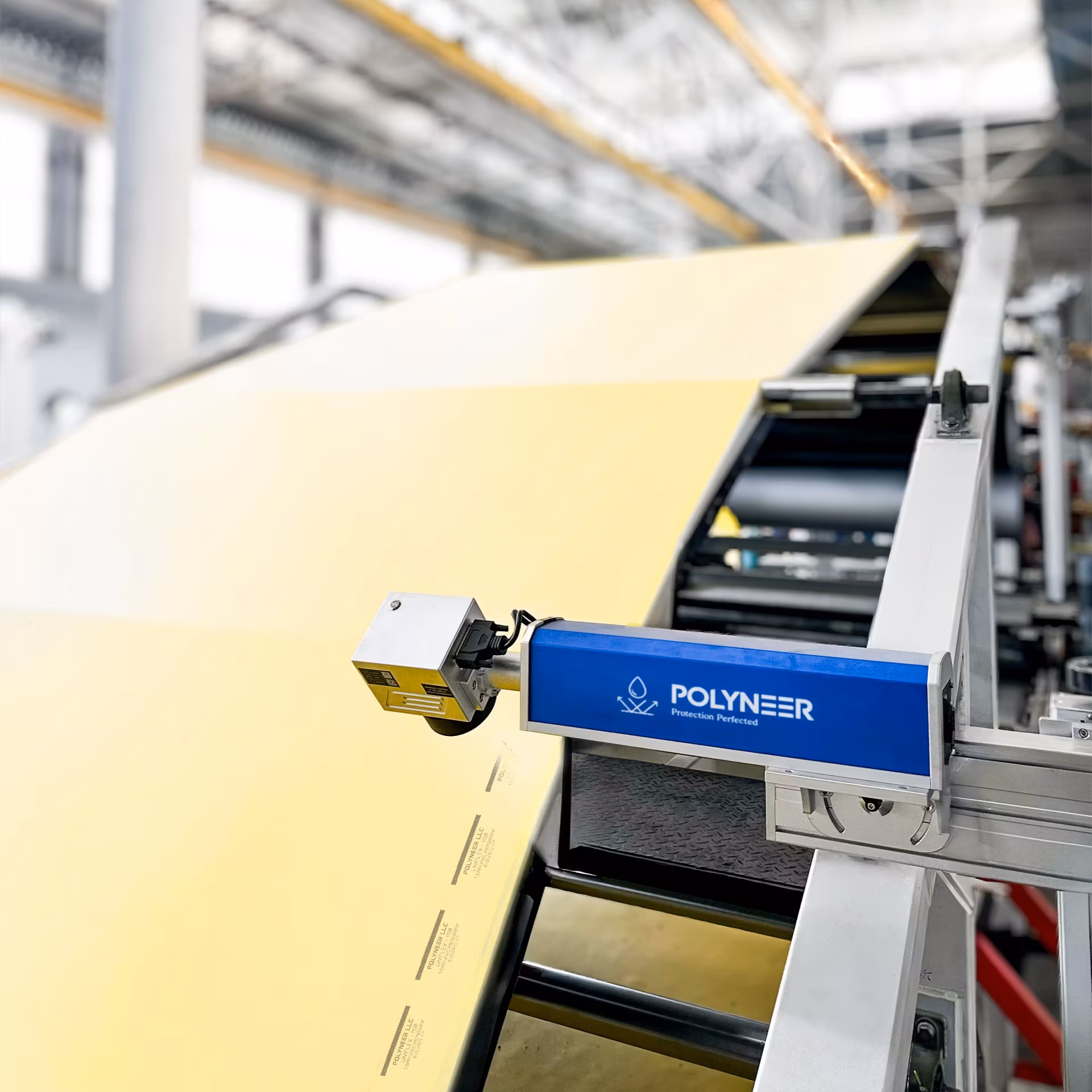 Membrane rolls and installation tools on site